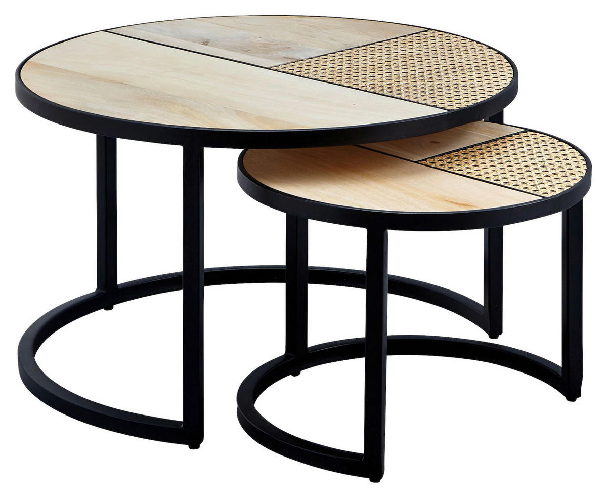 Couchtisch 2er-Set. braun B/H/T: ca. 60x37x60 cm 2er-Set. - braun (60,00/37,00/60,00cm) - Wohnling