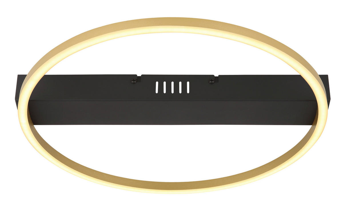 GLOBO Deckenleuchte gold Opal schwarz Metall Acryl B/H/L: ca. 39,4x5,3x40 cm 1 Brennstellen Luffy - gold/schwarz (40,00/39,40/5,30cm) - GLOBO