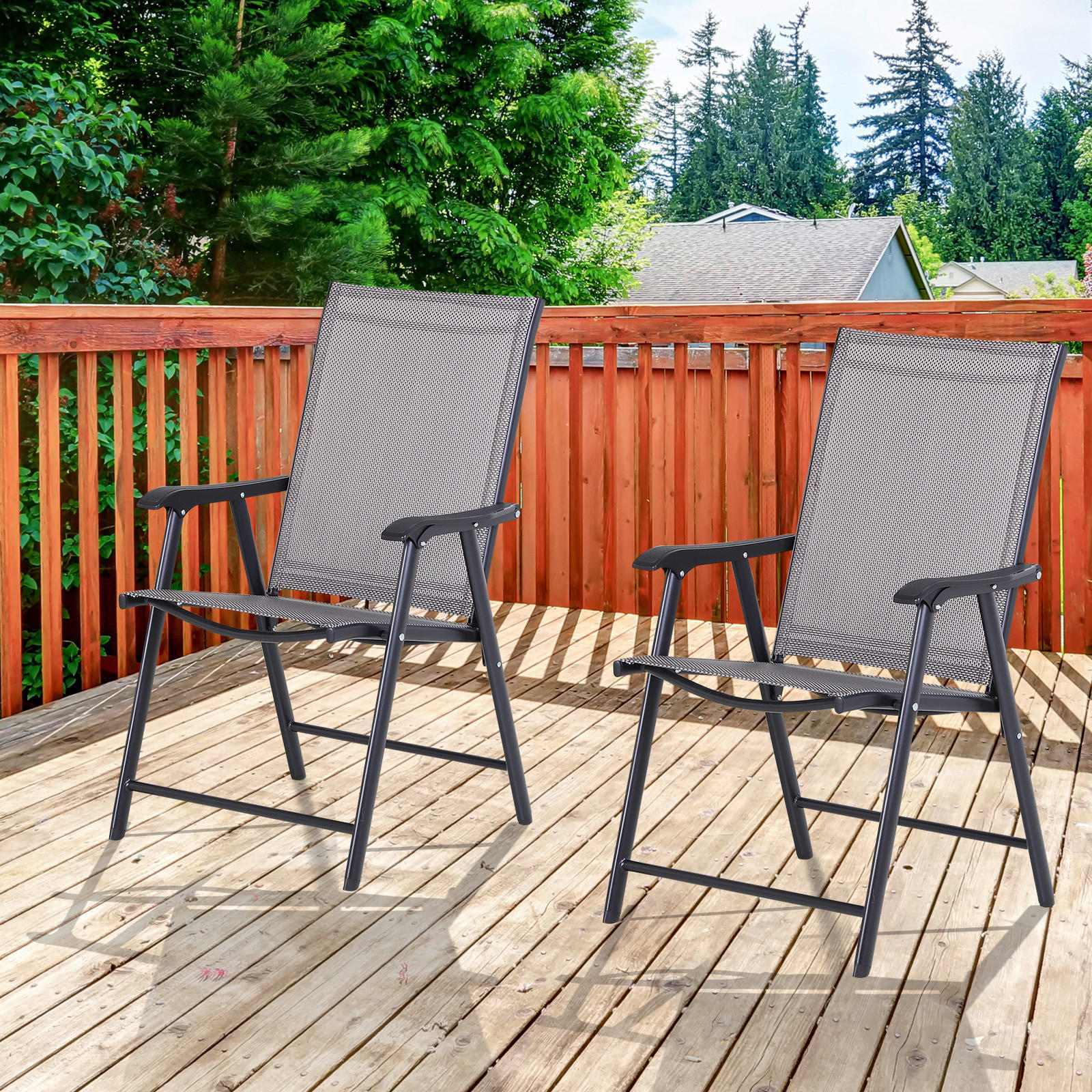 Outsunny Campingstuhl grau Metall B/H/T: ca. 58x94x64 cm Campingstuhl - grau (58,00/94,00/64,00cm) - Outsunny