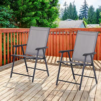 Outsunny Campingstuhl grau Metall B/H/T: ca. 58x94x64 cm Campingstuhl - grau (58,00/94,00/64,00cm) - Outsunny