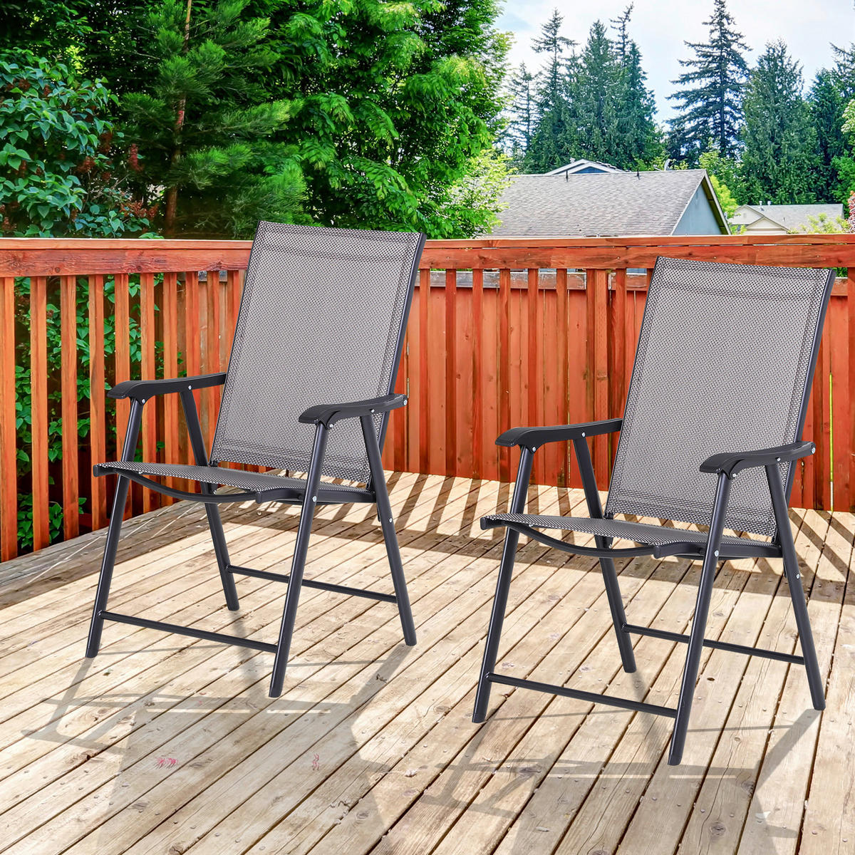 Outsunny Campingstuhl grau Metall B/H/T: ca. 58x94x64 cm Campingstuhl - grau (58,00/94,00/64,00cm) - Outsunny
