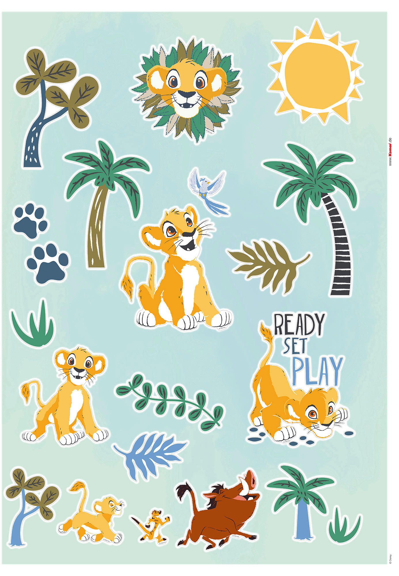 Komar Wandtattoo Lion King Palmtrees König der Löwen Lion King Palmtrees B/L: ca. 50x70 cm Lion King Palmtrees - (50,00/70,00cm) - Komar