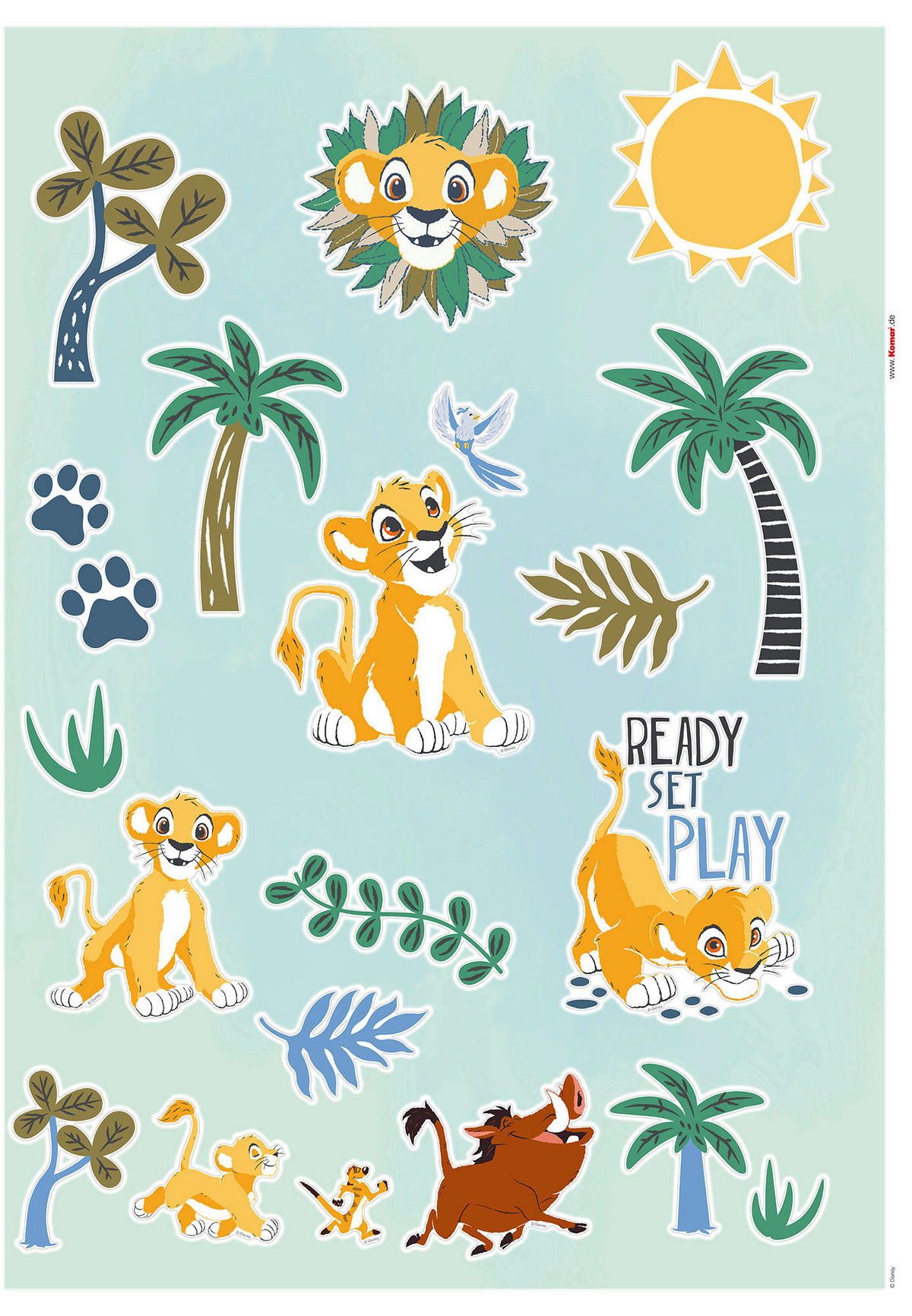 Komar Wandtattoo Lion King Palmtrees König der Löwen Lion King Palmtrees B/L: ca. 50x70 cm Lion King Palmtrees - (50,00/70,00cm) - Komar