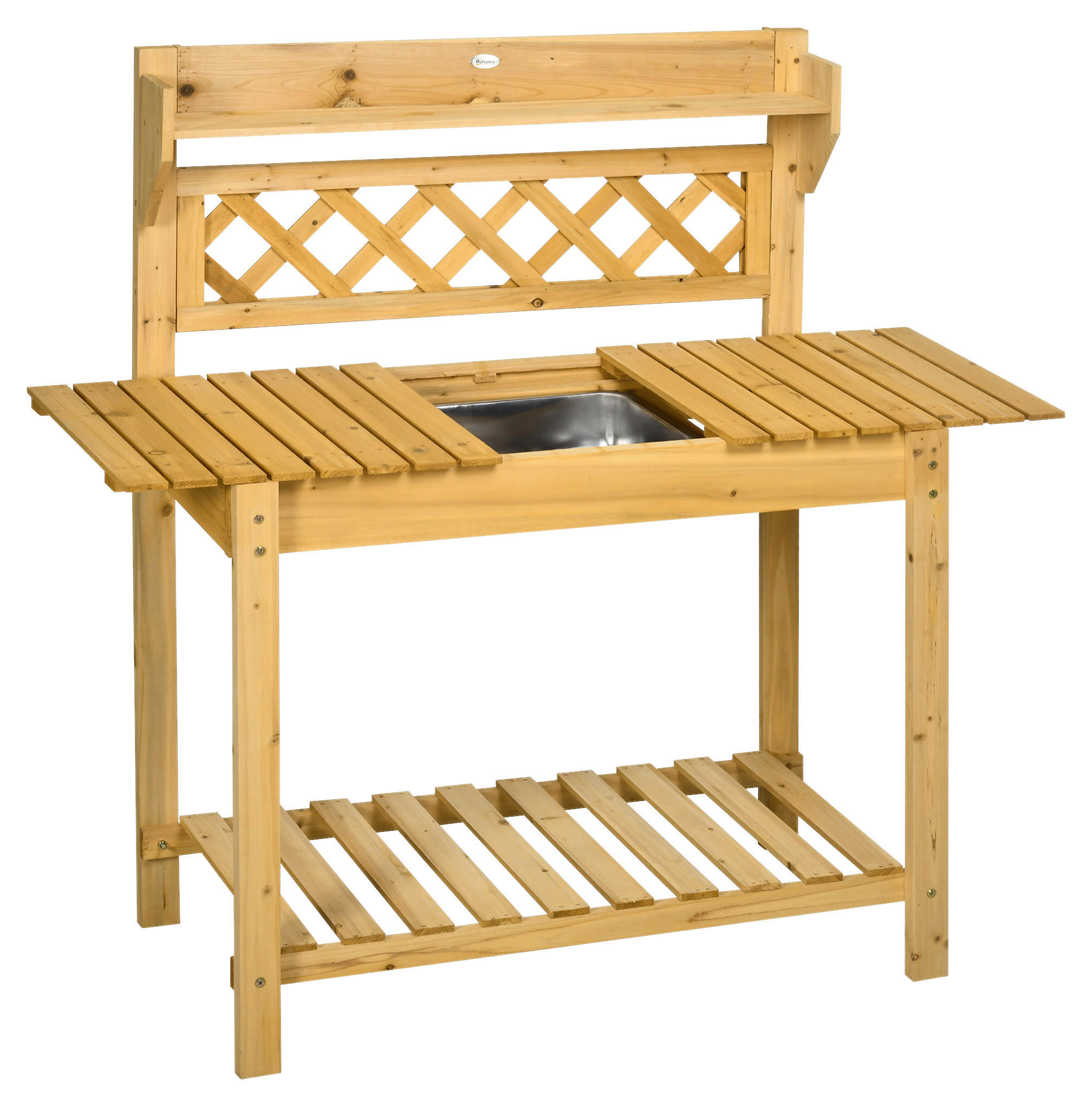 Outsunny Gärtnertisch braun B/H/L: ca. 45x120x92 cm Gärtnertisch - braun (92,00/45,00/120,00cm) - Outsunny
