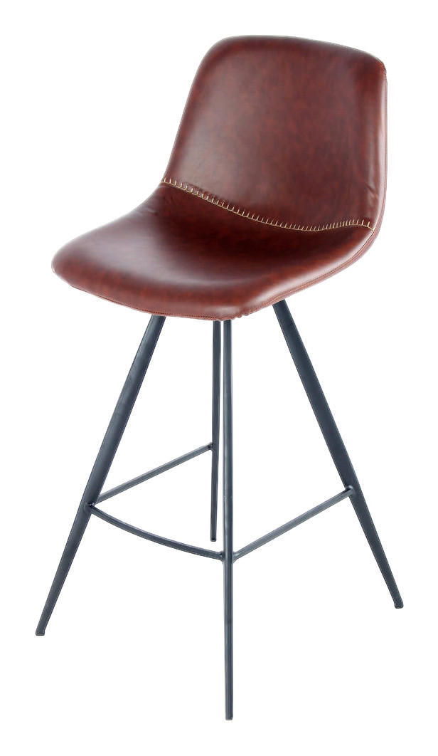 Barhocker Samantha 300 2er dunkelbraun Kunstleder B/H/T: ca. 47,5x102x56,5 cm Samantha 300 2er - dunkelbraun/schwarz (47,50/102,00/56,50cm) - 360 Living