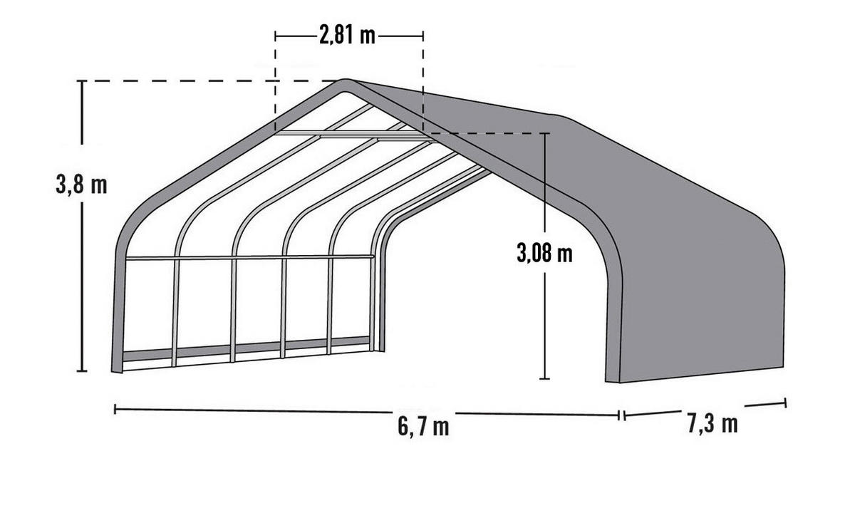 ShelterLogic Weidezelt 49,6m² grün Kunststoff B/H/T: ca. 670x380x730 cm 49,6m² - grün (670,00/380,00/730,00cm) - ShelterLogic