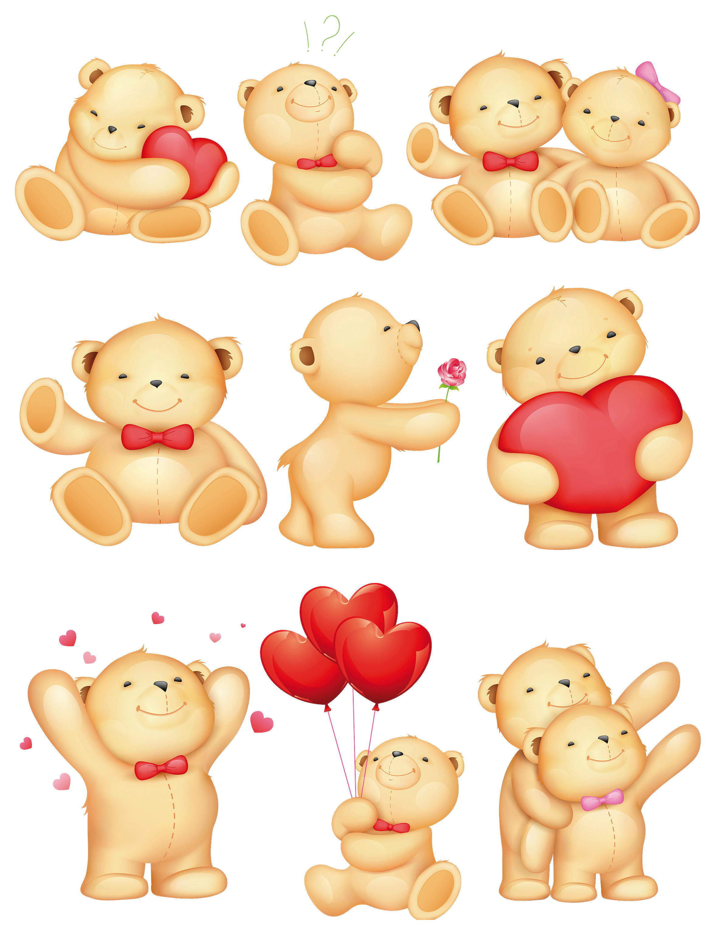 Dekosticker bunt B/L: ca. 50x70 cm 2 tlg. Dekosticker Teddys in Love - bunt (50,00/70,00cm)