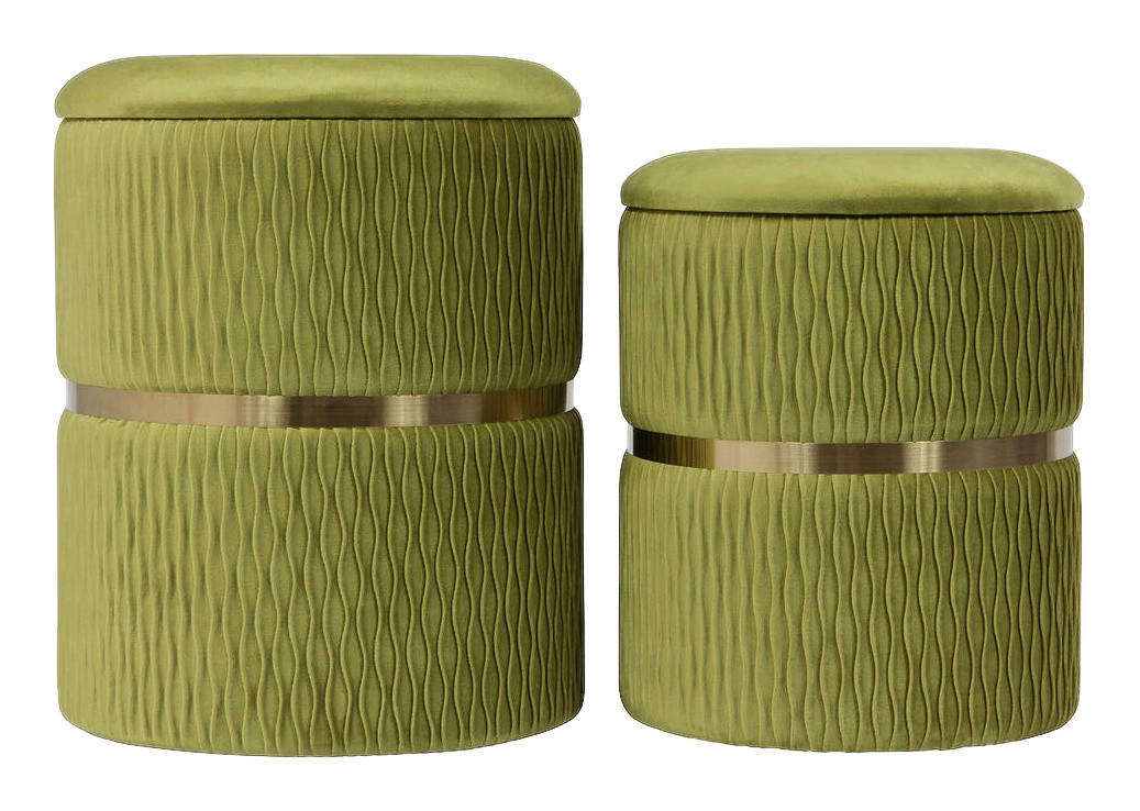 360 Living Hocker Milas 100 2er-Set Pistazie H/D: ca. 44x36 cm Milas 100 2er-Set - Pistazie (36,00/44,00cm) - 360 Living