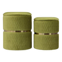 360 Living Hocker Milas 100 2er-Set Pistazie H/D: ca. 44x36 cm Milas 100 2er-Set - Pistazie (36,00/44,00cm) - 360 Living
