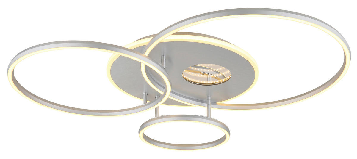 GLOBO Deckenleuchte Opal silber Acryl Aluminium Kunststoff B/H/L: ca. 70x13x90 cm 1 Brennstellen Invertina - Opal/silber (90,00/70,00/13,00cm) - GLOBO