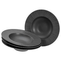 CreaTable Pastateller-Set Vesuvio schwarz Steinzeug H/D: ca. 6x27 cm Vesuvio - schwarz (27,00/6,00cm) - CreaTable