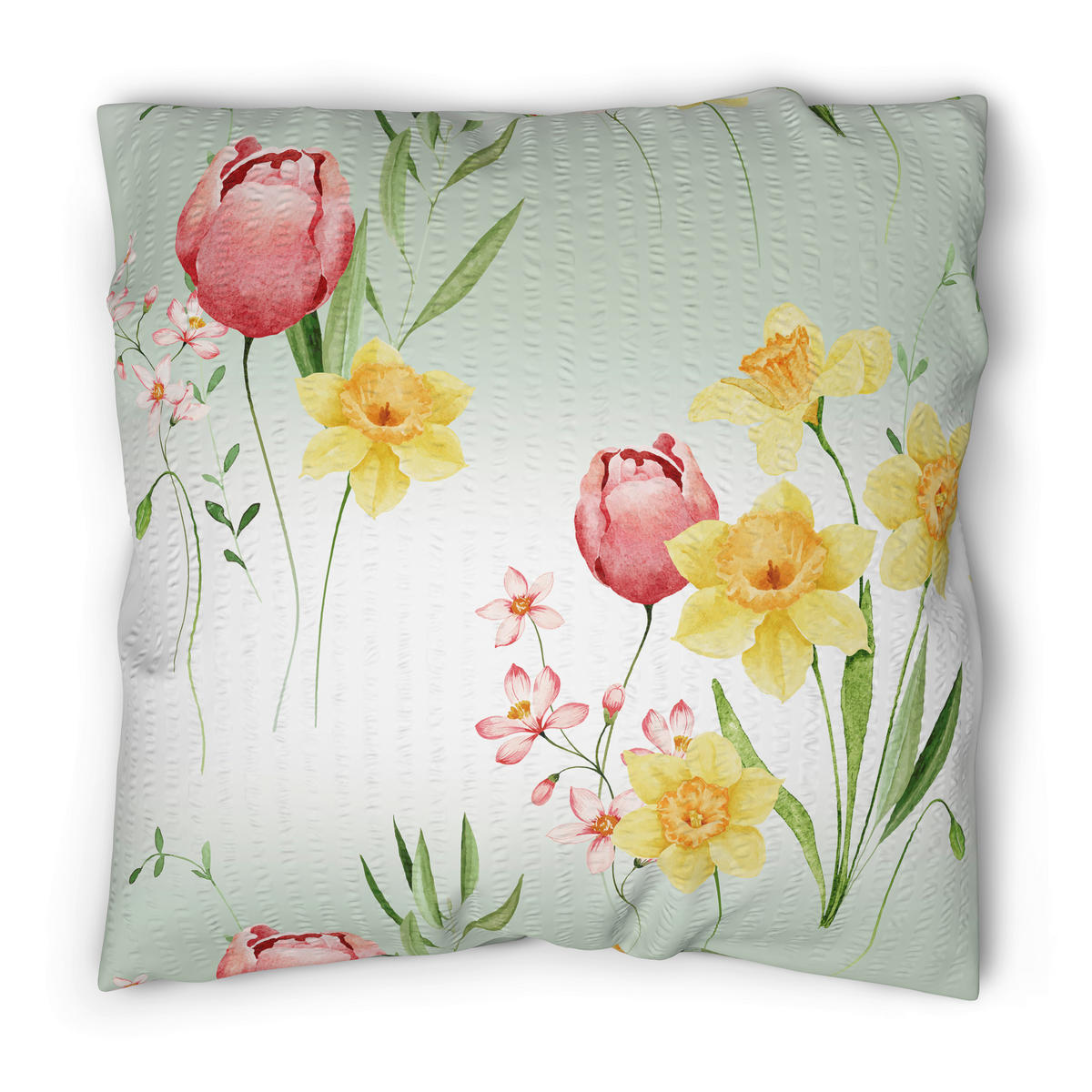 Baumwoll Bettwäsche Seersucker Bettwäsche_Seersucker Blumen - Multi (135,00/200,00cm)