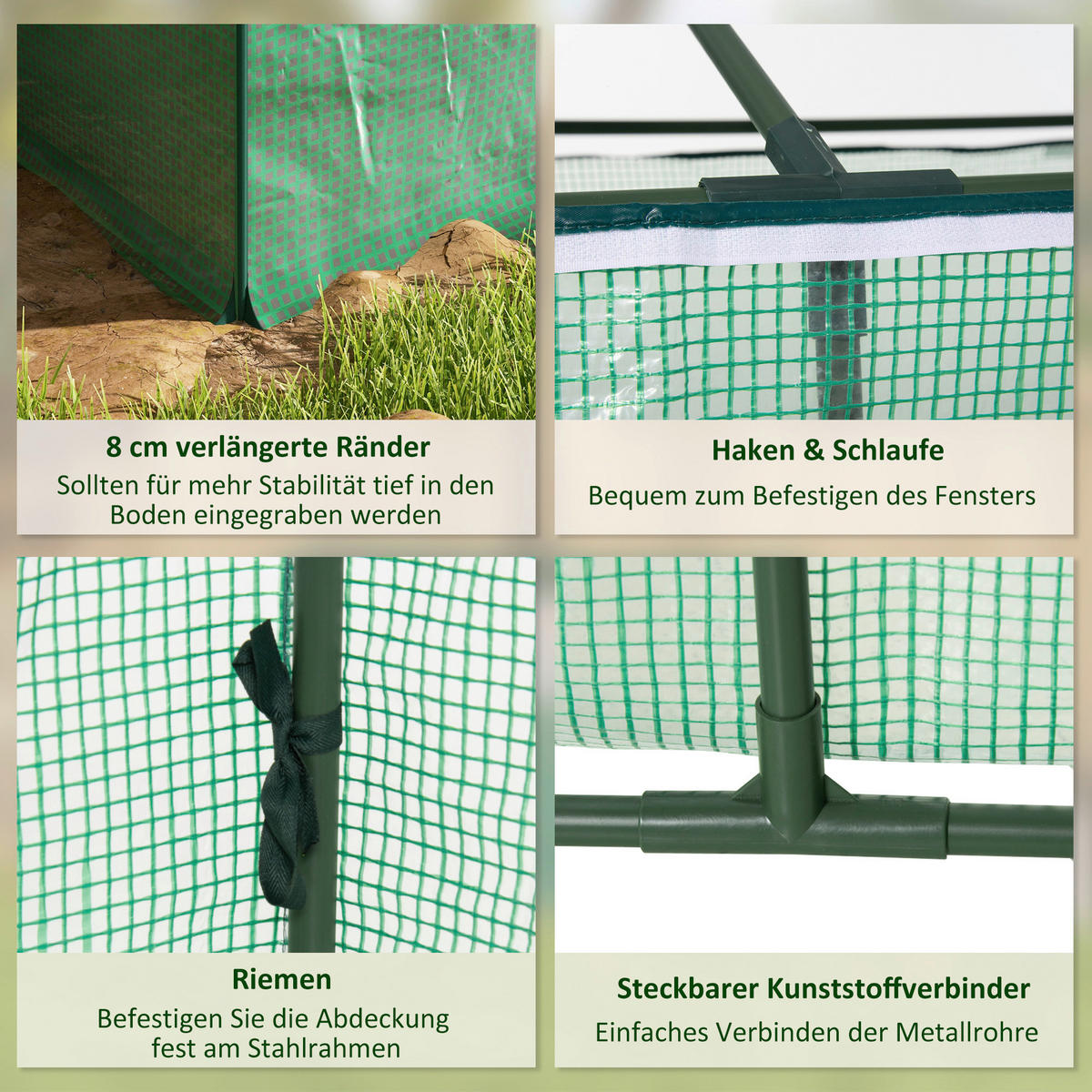 Outsunny Gewächshaus B/H/L: ca. 92x180x92 cm Gewächshaus - grün (92,00/92,00/180,00cm) - Outsunny