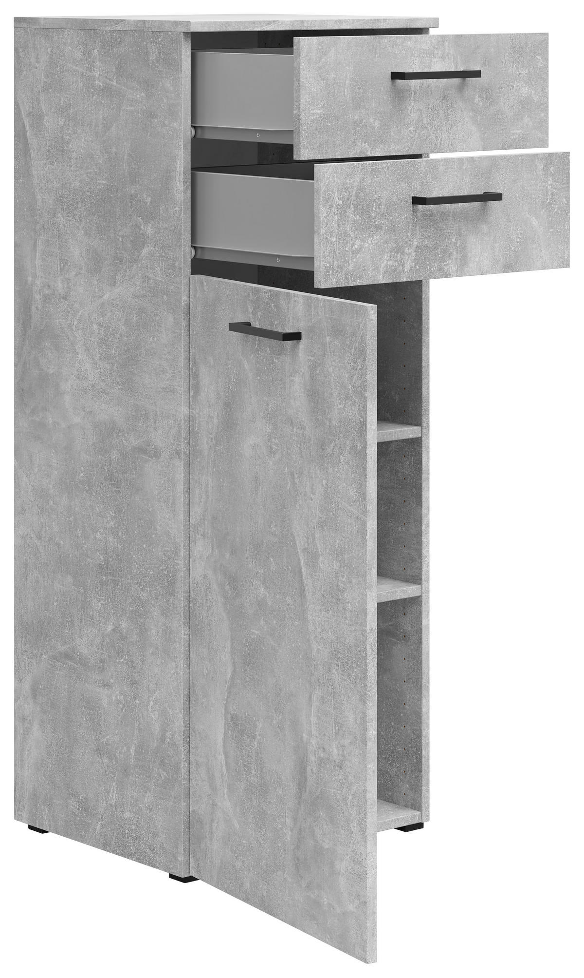 Kommode Multi-Stauraum Typ 17 Beton Optik B/H/T: ca. 45x115x40 cm Multi-Stauraum Typ 17 - Beton (45,00/115,00/40,00cm)
