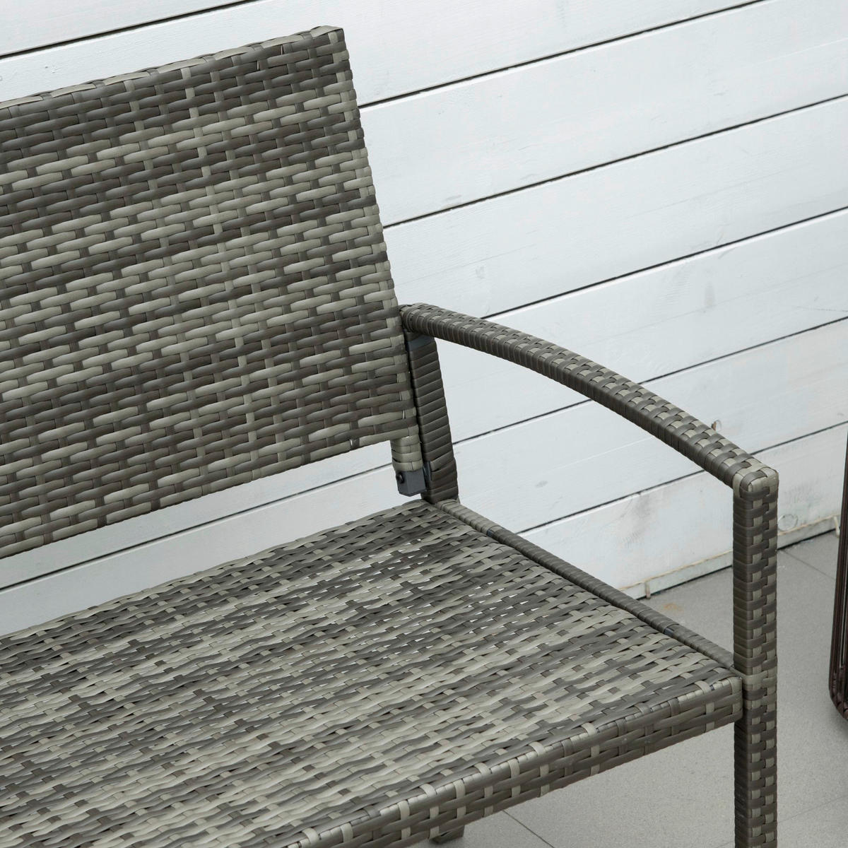 Outsunny Gartenbank grau Polyrattan B/H/L: ca. 60x122x85 cm Gartenbank - grau (85,00/60,00/122,00cm) - Outsunny