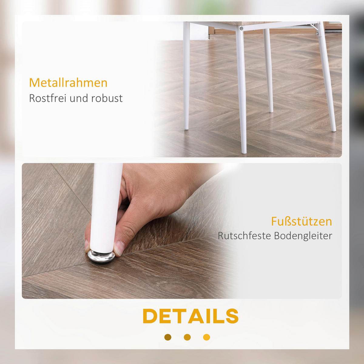 Essgruppe 835-086 natur B/H/T: ca. 70x76x70 cm 835-086 - natur (70,00/76,00/70,00cm) - HOMCOM