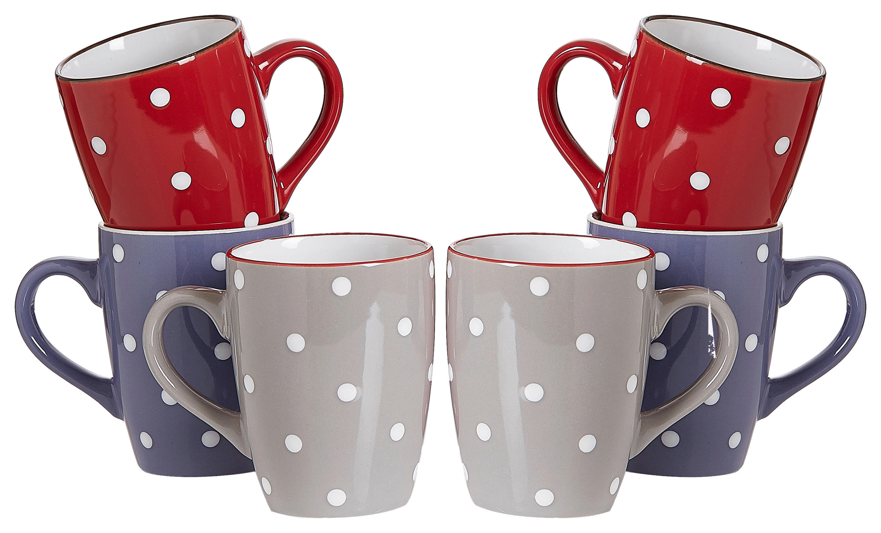 Ritzenhoff & Breker Kaffeebecher-Set Dots bunt Keramik 6 tlg.