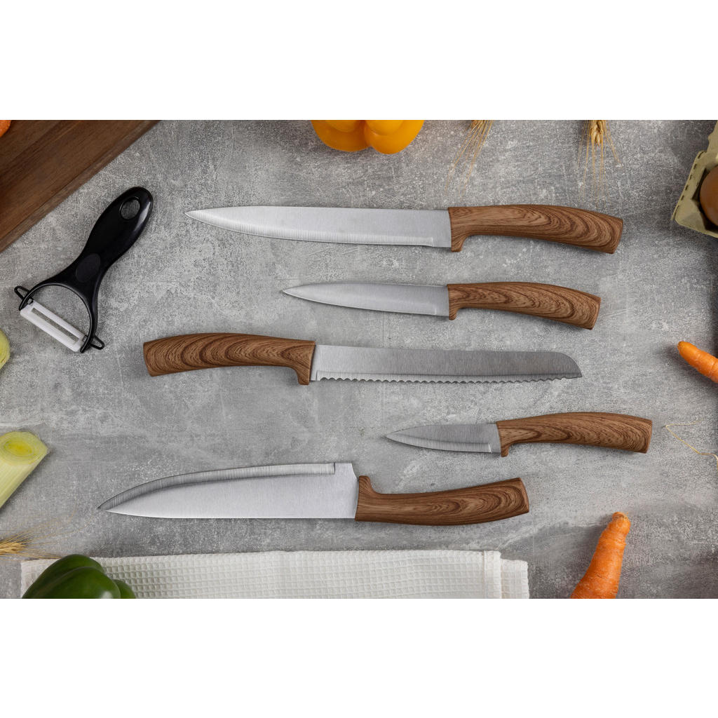 Thumbnail - SAN IGNACIO Messerset ACACIA silber Edelstahl 6 tlg.