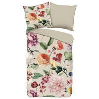 Baumwoll Bettwäsche Fiori Satin Fiori - sand (155,00/220,00cm) - Descanso