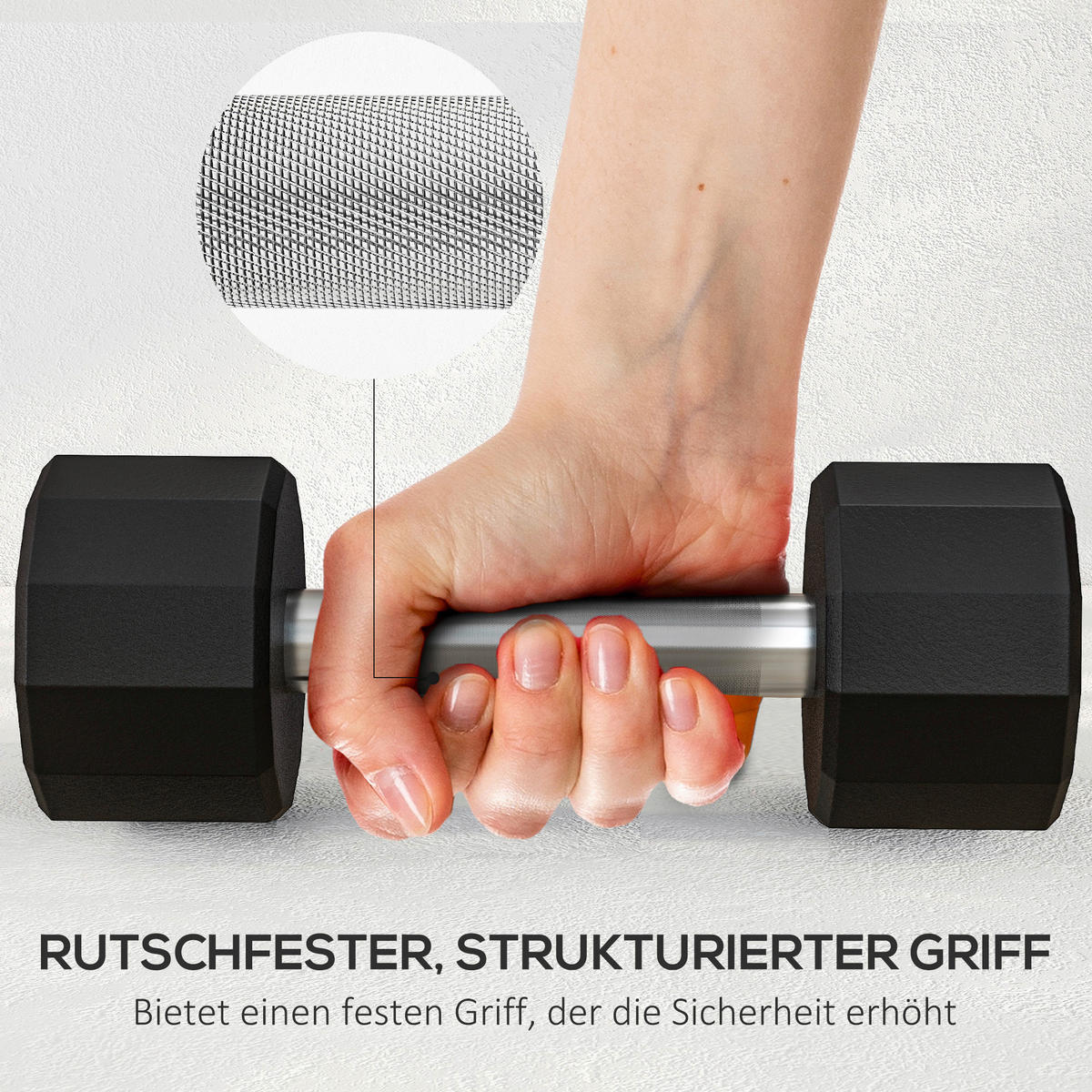 SPORTNOW Hantel schwarz Metall B/H/L: ca. 9,5x9,5x25 cm Hantel-Set 2 x 5 kg - schwarz (25,00/9,50/9,50cm) - SPORTNOW