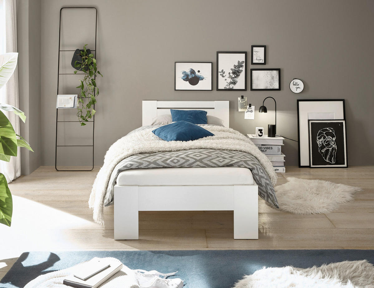 Futonbett Cannes weiß Liegefläche B/L: ca. 90x200 cm Cannes - weiß (95,00/71,00/204,00cm)