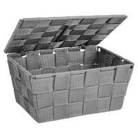 Badkorb grau Kunststoff B/H/L: ca. 19x10x14 cm Badkorb_Adria_mit_Deckel grau - grau (14,00/19,00/10,00cm) - Wenko