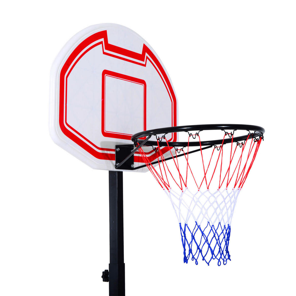 HOMCOM Basketballkorb schwarz B/H/L: ca. 73x210x74 cm Kinder_Basketballkorb - weiß/rot (74,00/73,00/210,00cm) - HOMCOM