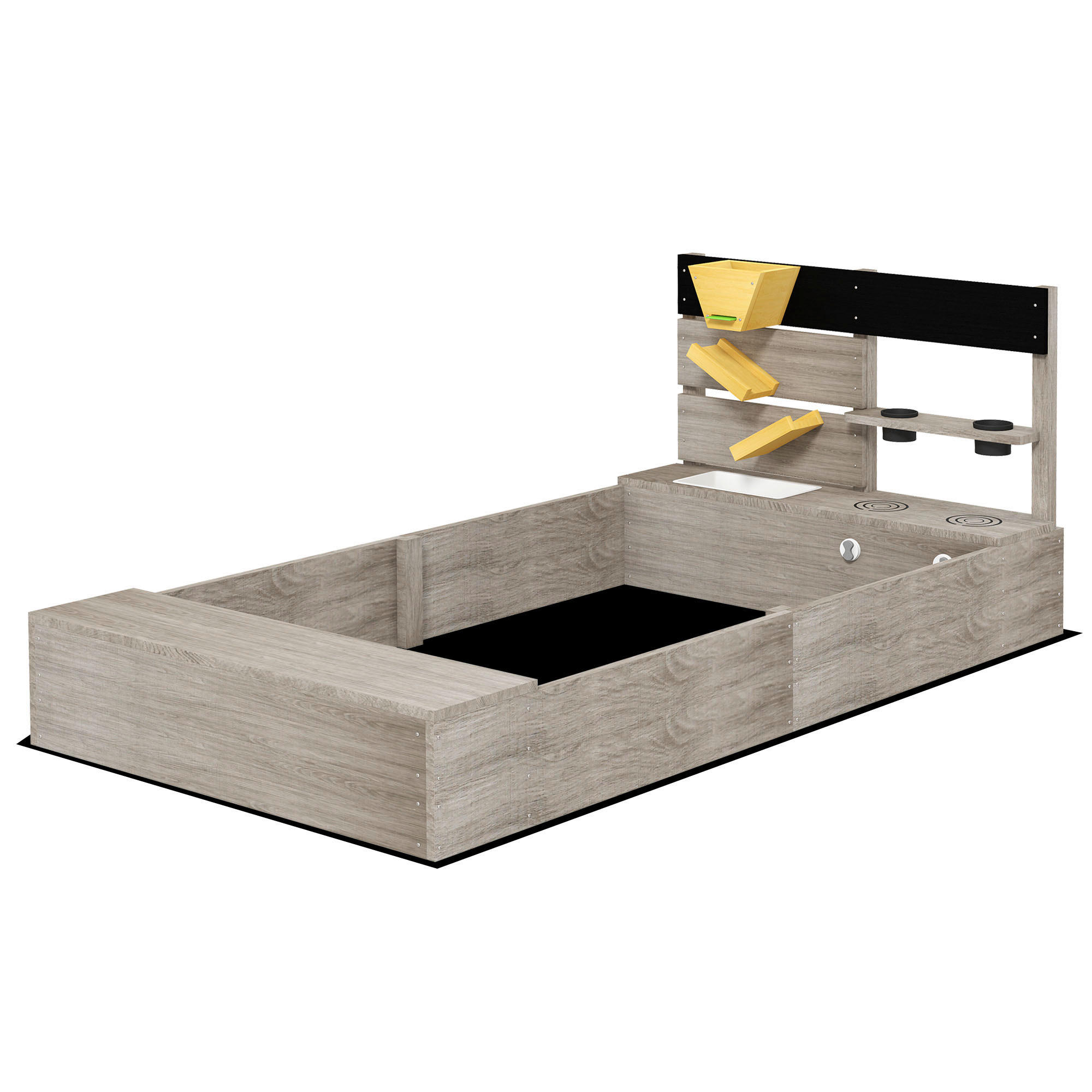 Outsunny Sandkasten grau Sandkasten - grau - Outsunny