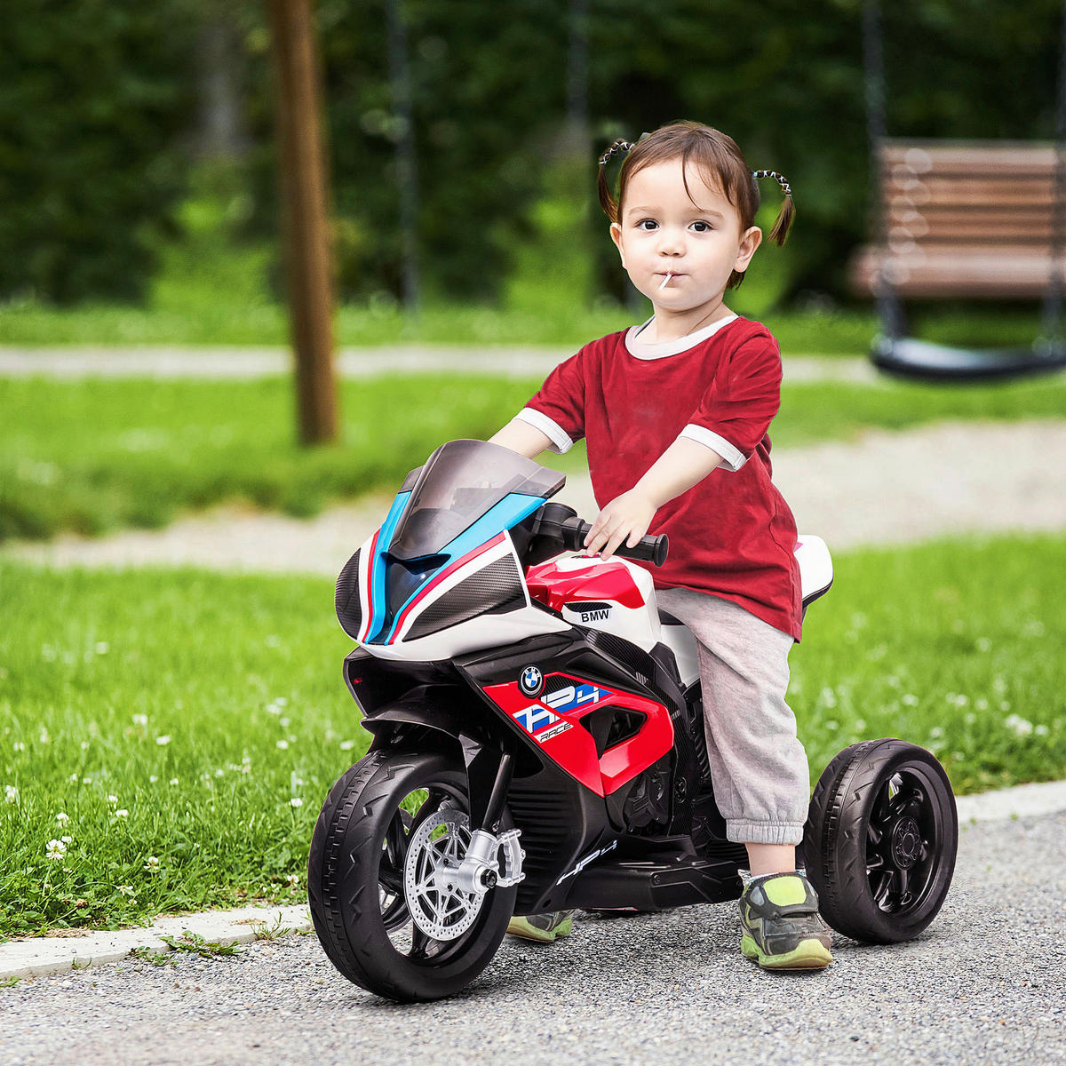 HOMCOM Kinder-Elektromotorrad rot B/H/L: ca. 42x54x82,5 cm Kinder-Elektromotorrad - rot (82,50/42,00/54,00cm) - HOMCOM