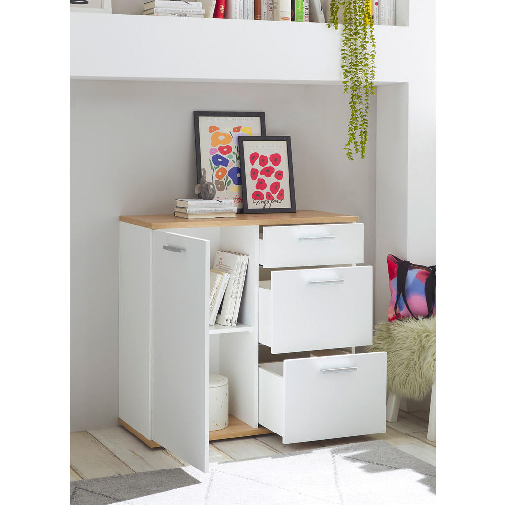 Thumbnail - Kommode BC 1035 weiß Eiche Artisan Nachbildung B/H/T: ca. 96x86x38 cm