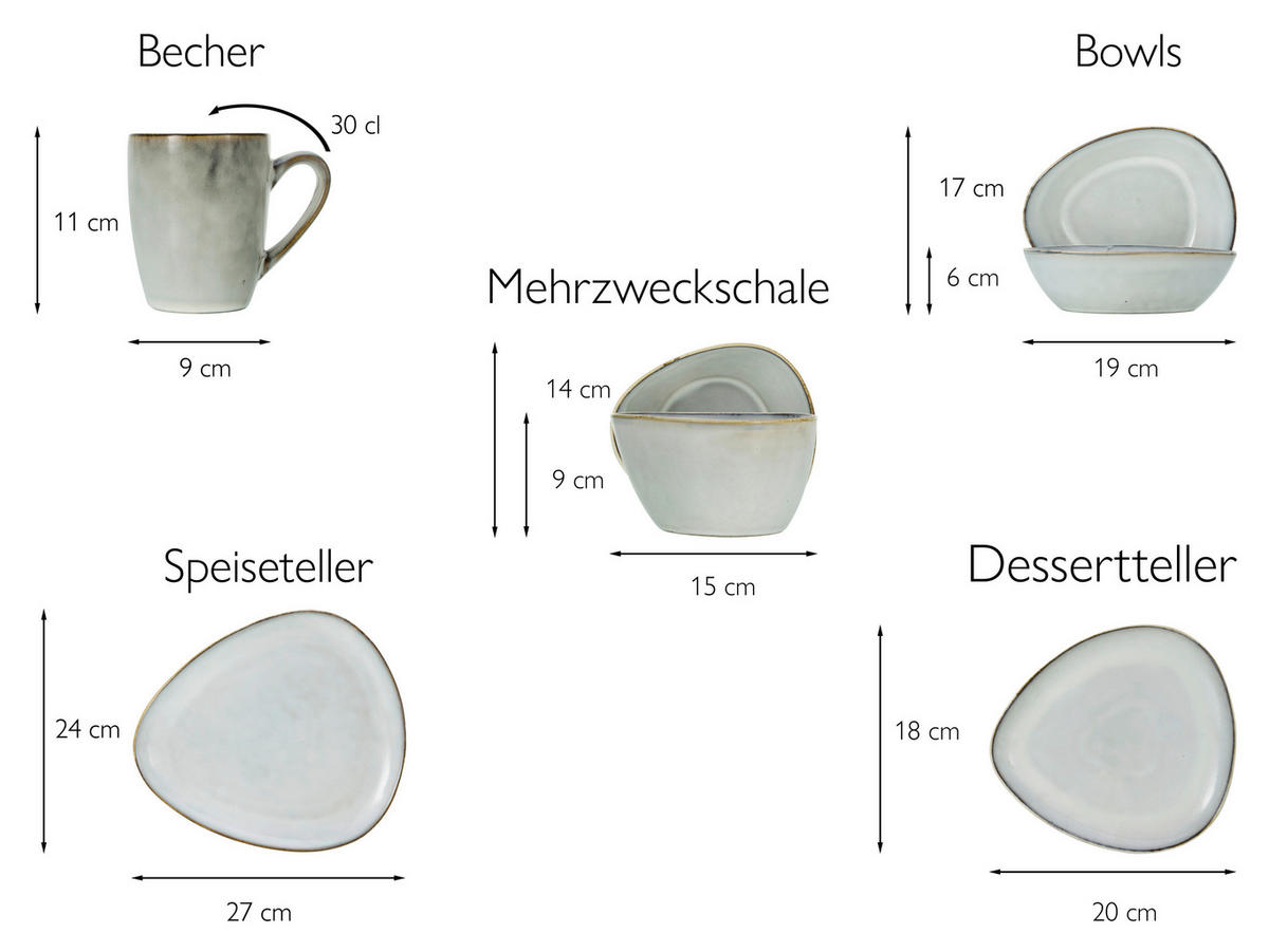 CreaTable Kombiservice CLOUDY CLOUDY - offwhite - CreaTable