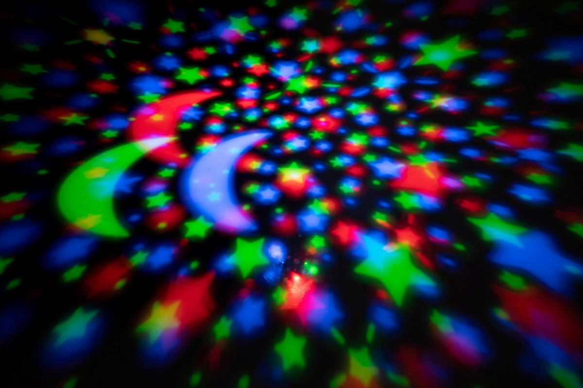 Sternenprojektor blau pink Kunststoff B/H/D: ca. 12x12x13,5 cm Nachtlicht_Grundig - blau/pink (13,50/12,00cm)