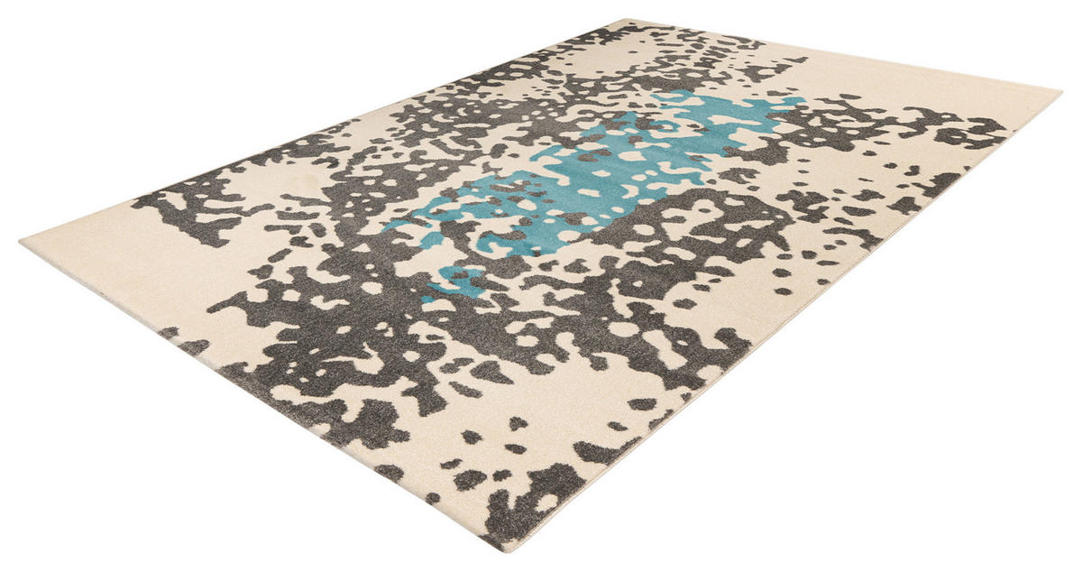 360Living Teppich Naila blau B/L: ca. 80x150 cm Naila - blau/creme (80,00/150,00cm) - 360Living