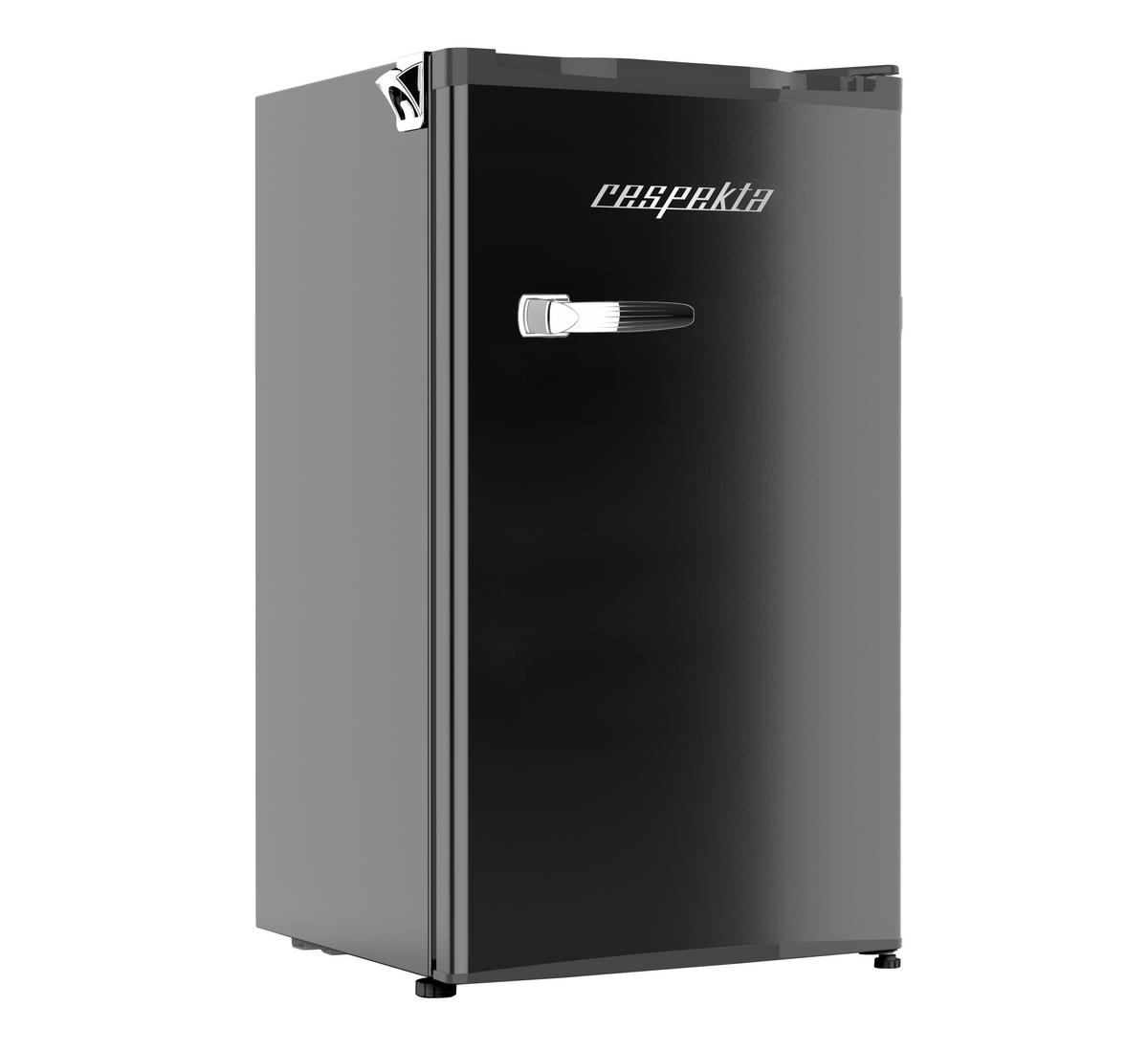 Respekta Retro Kühlschrank KG83S-52 schwarz B/H/T: ca. 47,4x83x44,7 cm Kühlschrank KG83S-52 - schwarz (47,40/83,00/44,70cm) - Respekta