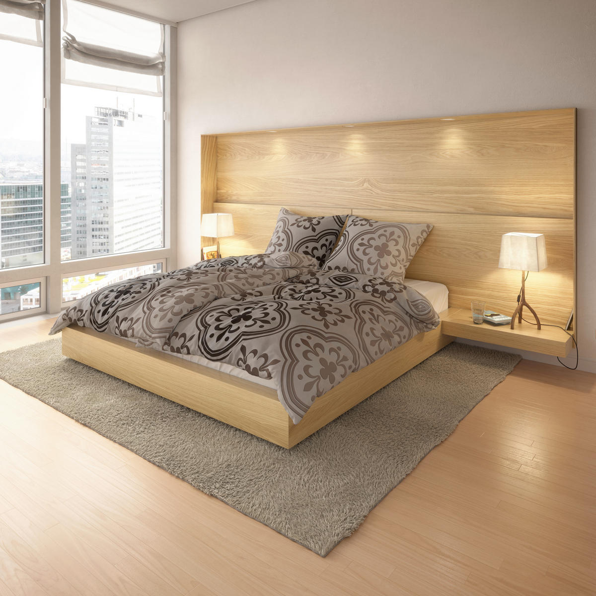 Baumwoll Bettwäsche Renforce braun Baumwolle B/L: ca. 135x200 cm Wendebettwäsche_Renforce Mosaik - beige/braun (135,00/200,00cm)