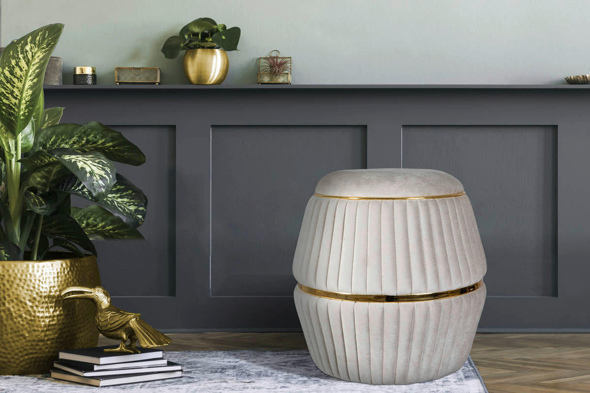 360 Living Hocker Doric 200 taupe gold H/D: ca. 53x51,5 cm Doric 200 - gold/taupe (51,50/53,00cm) - 360 Living