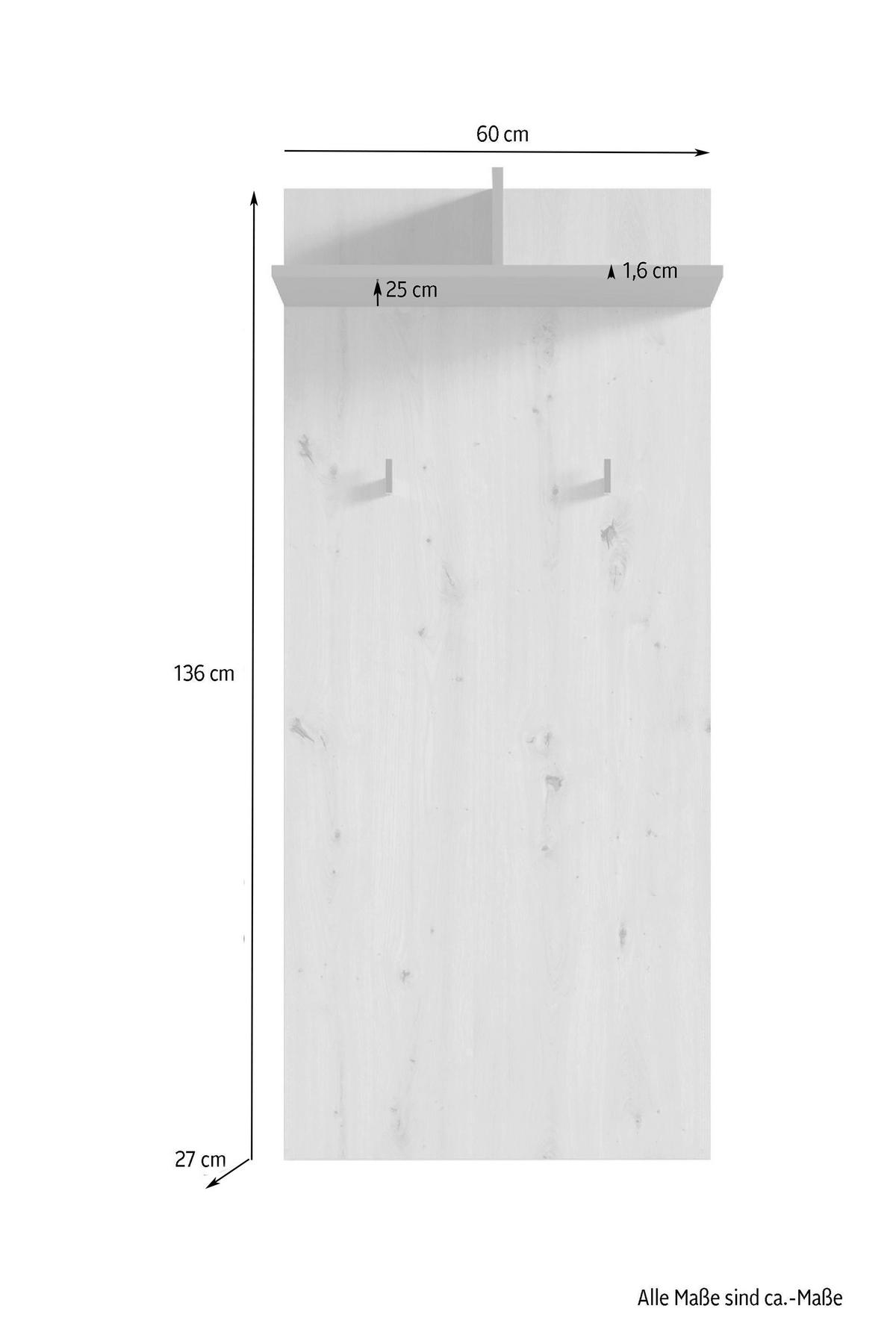 Wandpaneel BEN Eiche Old Wood Nachbildung anthrazit B/H/T: ca. 60x136x27 cm BEN - Eiche/anthrazit (60,00/136,00/27,00cm) - byLIVING