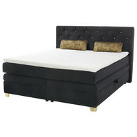 Boxspringbett  schwarz Liegefläche B/L: ca. 180x200 cm Samira_Mix_Boxspringbett - gold/schwarz (193,00/124,00/214,00cm)