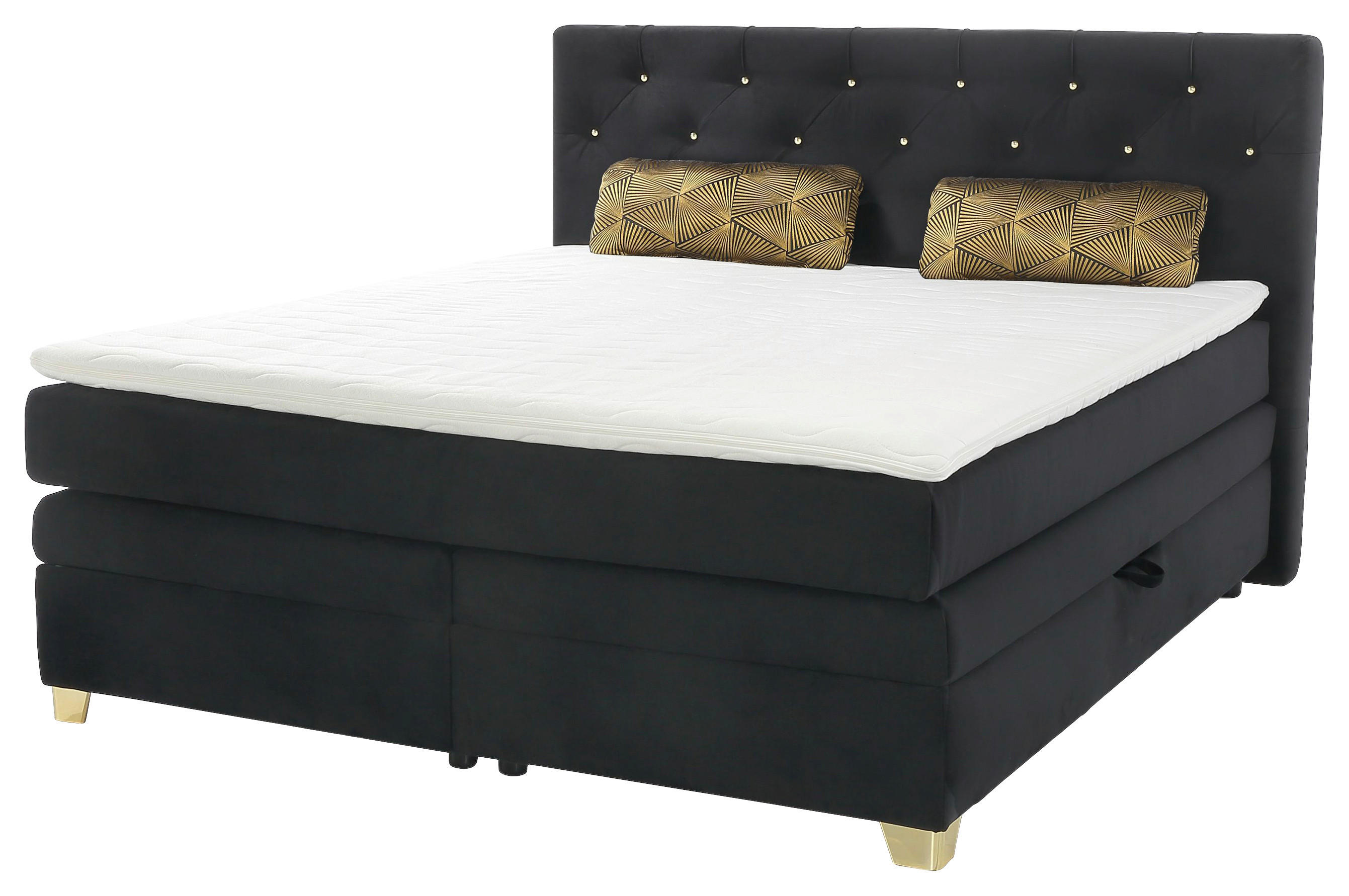 Boxspringbett  schwarz Liegefläche B/L: ca. 180x200 cm günstig online kaufen