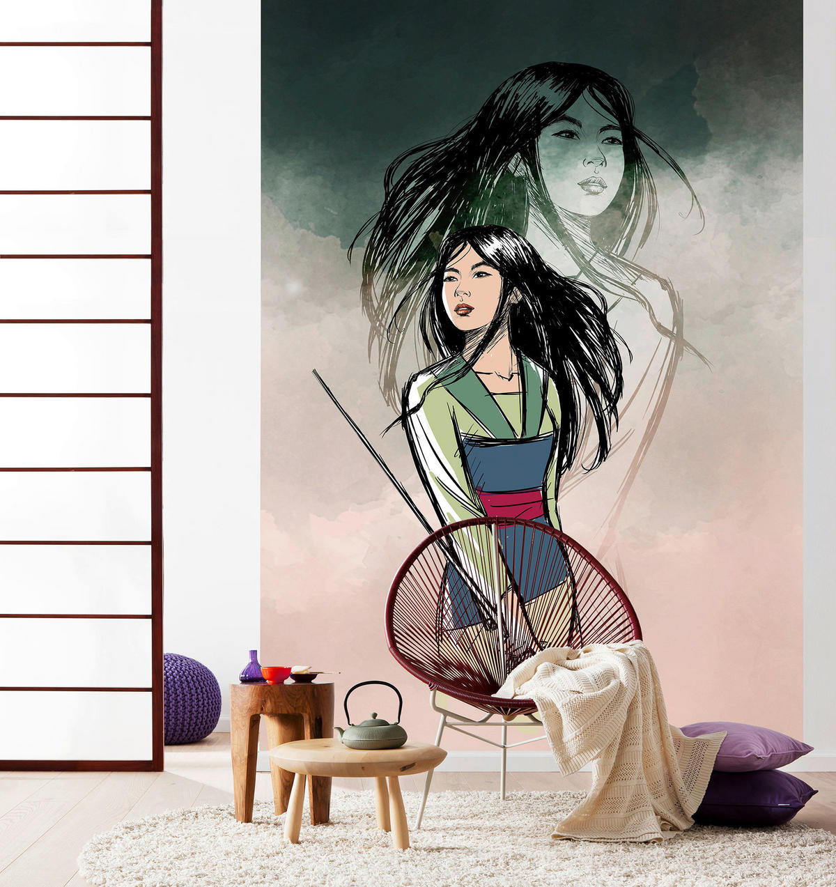 Komar Fototapete Brave Mulan IADX4-083 B/H: ca. 200x280 cm Brave Mulan IADX4-083 - (200,00/280,00cm) - Komar