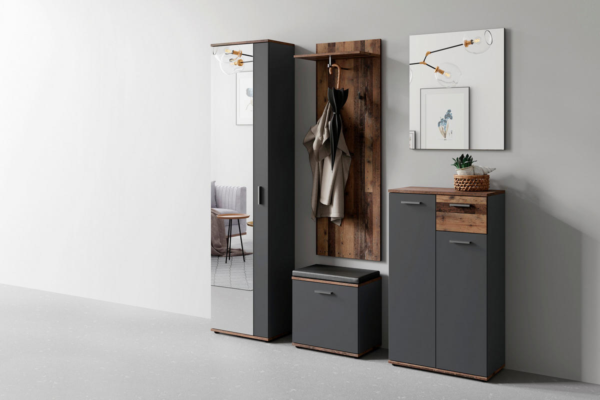 Garderobenset JAKOB Set 5-tlg. anthrazit JAKOB Set 5-tlg. - anthrazit - byLIVING