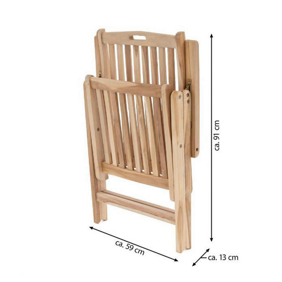 VCM Gartenstuhl braun Teakholz B/H/T: ca. 56x110x75 cm Gartenstuhl - braun (56,00/110,00/75,00cm) - VCM