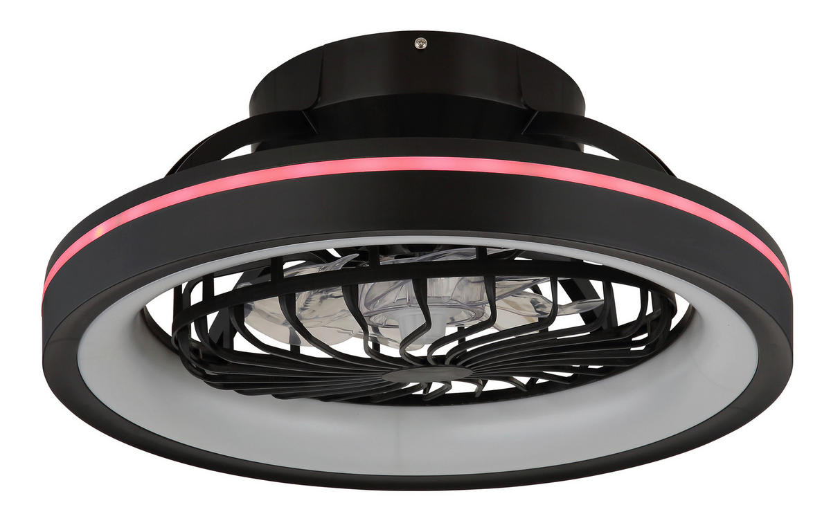 GLOBO LED-Deckenventilator DEANNE 3665 Opal schwarz H/D: ca. 20x48 cm max. 40 W DEANNE - schwarz/Opal (48,00/20,00cm) - GLOBO