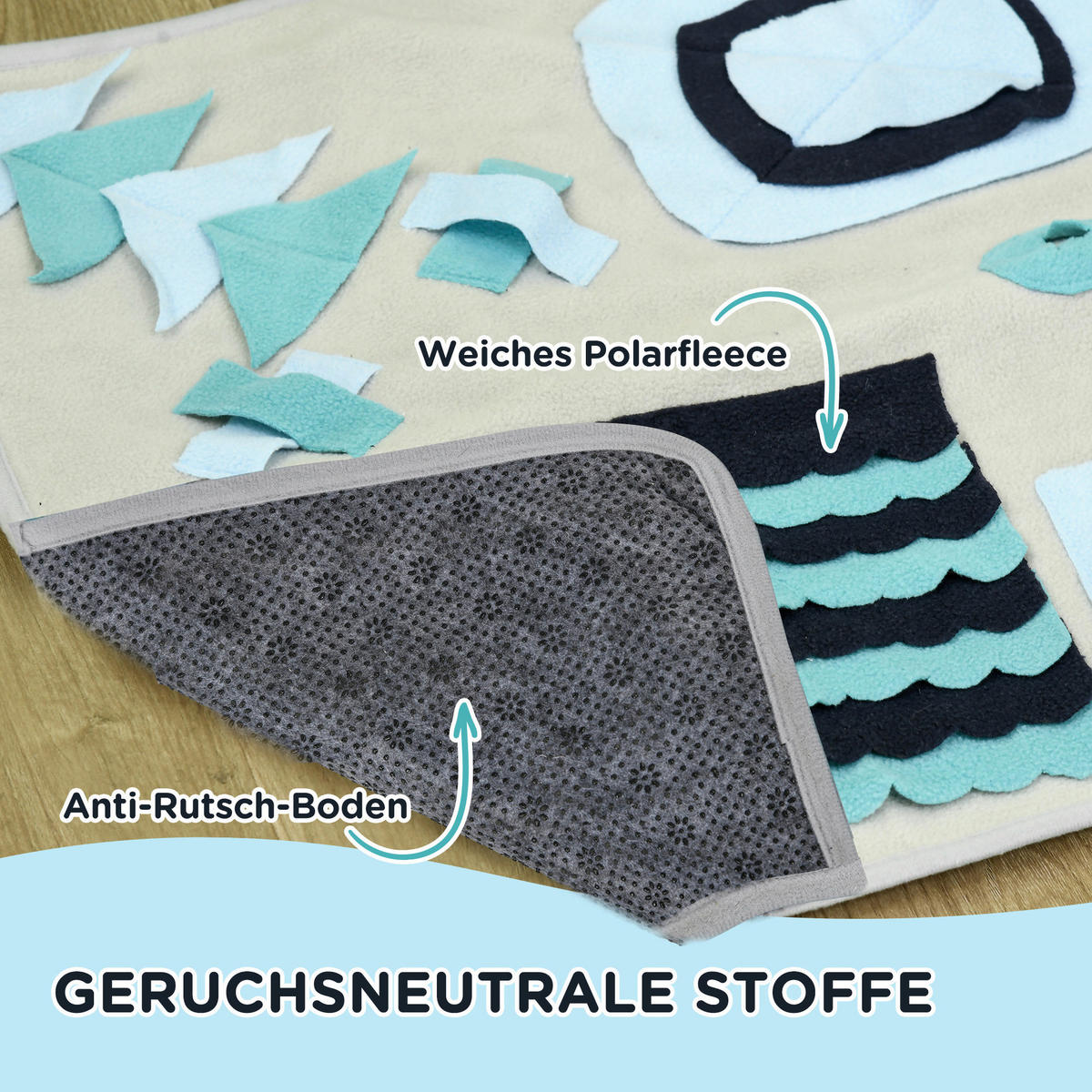 PawHut Haustier-Schnüffelmatte grau Polyester B/H/L: ca. 50x5x74 cm Haustier-Schnüffelmatte - grau (74,00/50,00/5,00cm) - PawHut