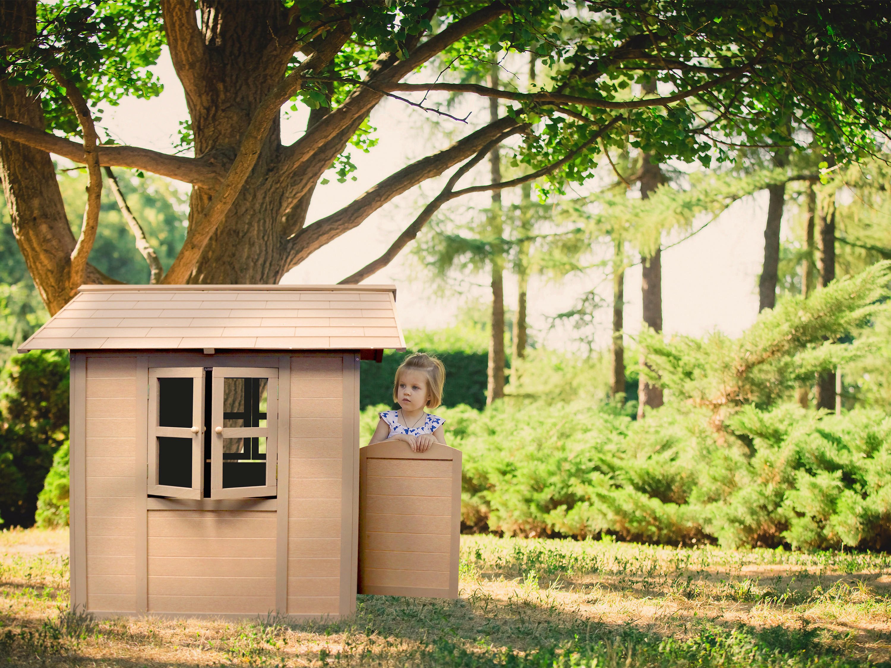 AXI Spielhaus Valley Green Lakeside natur B/H/T: ca. 111x133x135 cm Valley Green Lakeside - natur (111,00/133,00/135,00cm) - AXI