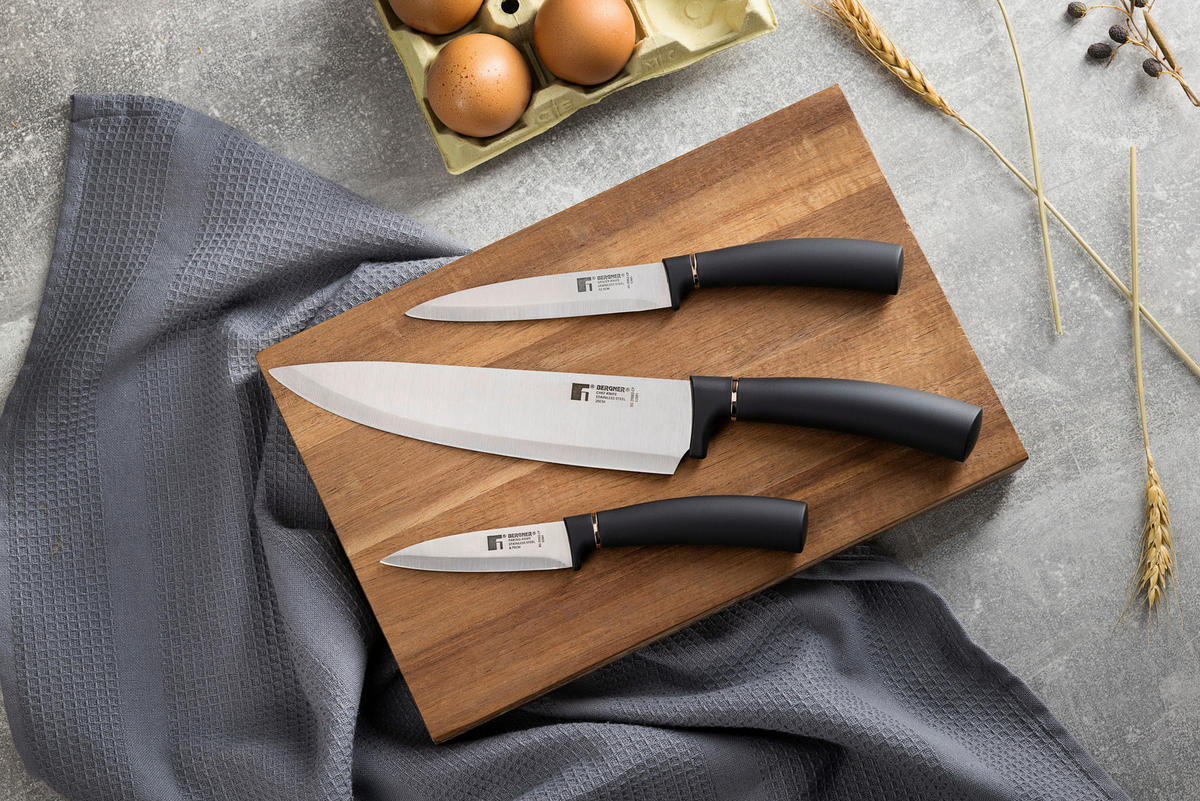 BERGNER Messerset Copper schwarz Edelstahl 3 tlg. Copper - schwarz - BERGNER