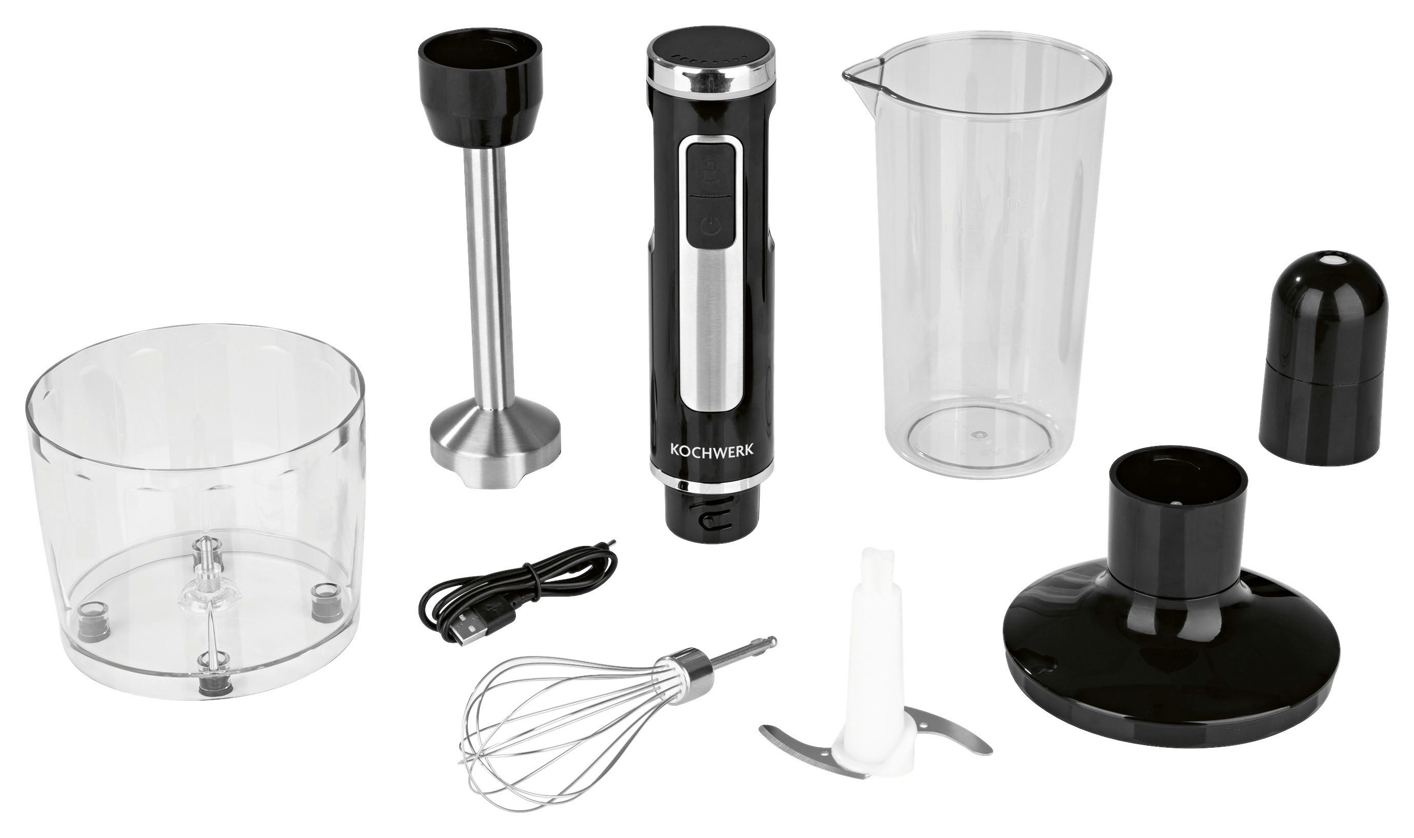 Rachs KOCHWERK Stabmixer 13699 schwarz Kunststoff Edelstahl B/H/L: ca. 6x31,5x6 cm Akku-Stabmixer_13699 - schwarz (6,00/6,00/31,50cm) - Rachs KOCHWERK