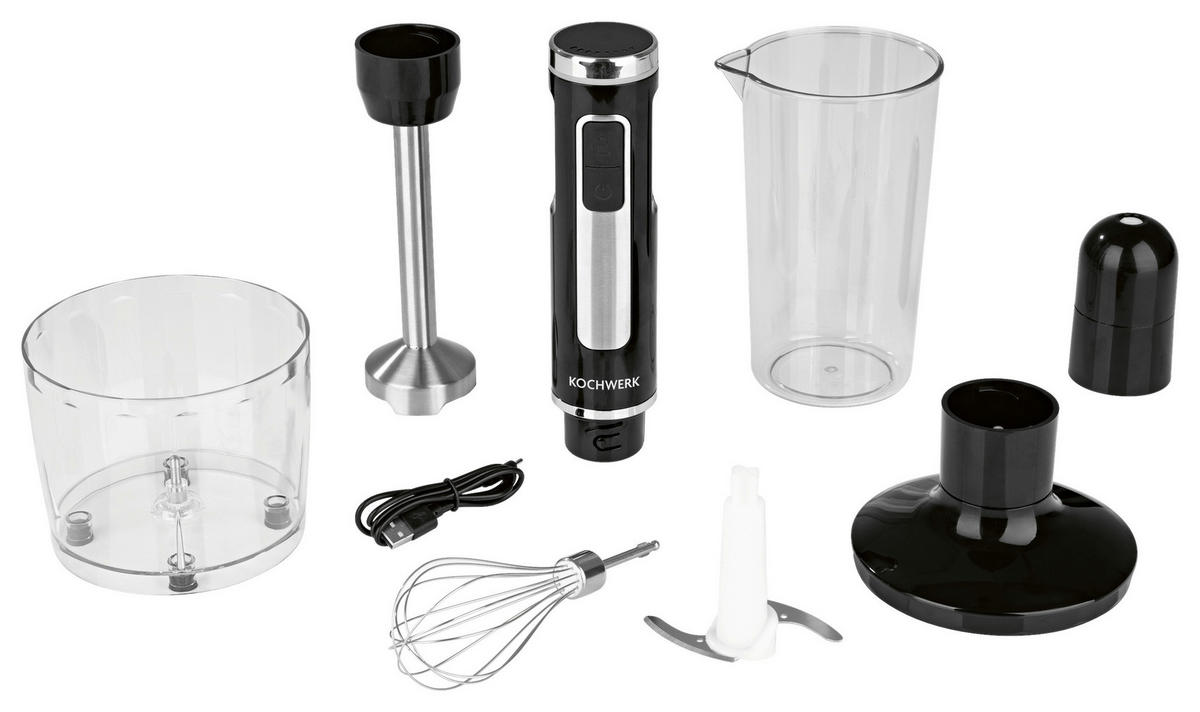 Rachs KOCHWERK Stabmixer 13699 schwarz Kunststoff Edelstahl B/H/L: ca. 6x31,5x6 cm Akku-Stabmixer_13699 - schwarz (6,00/6,00/31,50cm) - Rachs KOCHWERK