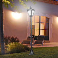 Gartenlaterne schwarz Edelstahl Kunststoff B/H/L: ca. 18x160x18 cm Gartenlaterne 842-108 - schwarz (18,00/18,00/160,00cm) - Outsunny