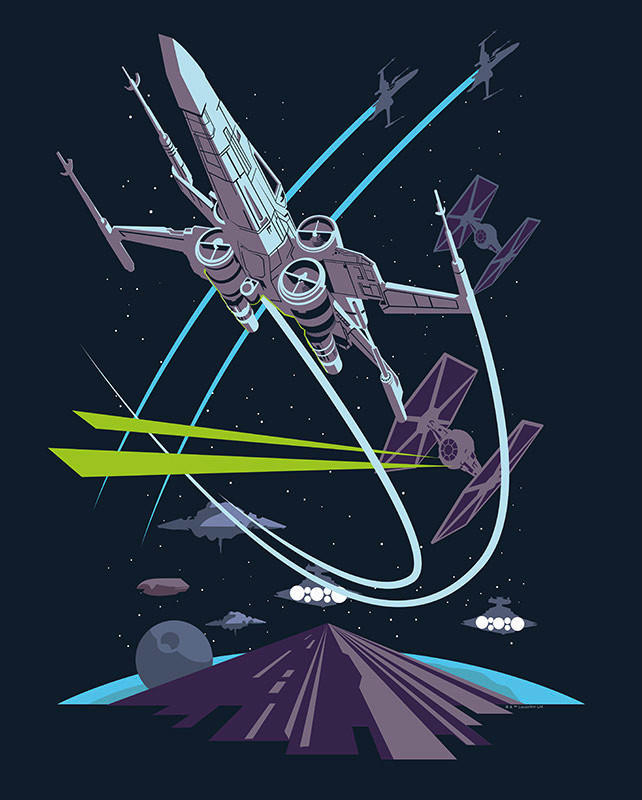 Komar Wandbild Star Wars Classic Vector X-Wing Star Wars B/L: ca. 40x50 cm günstig online kaufen